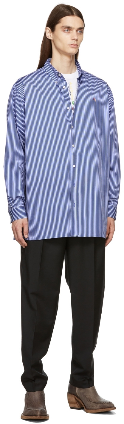 Acne Studios Blue & White Striped Shirt Acne Studios