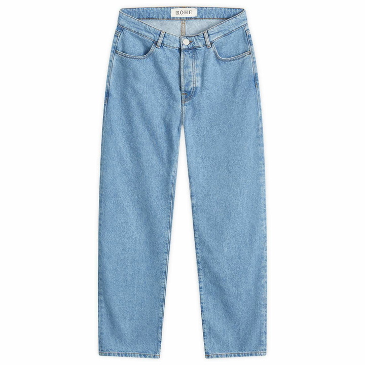 Photo: Róhe Men's Straight Leg Denim Jeans in Light Denim