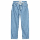 Róhe Men's Straight Leg Denim Jeans in Light Denim