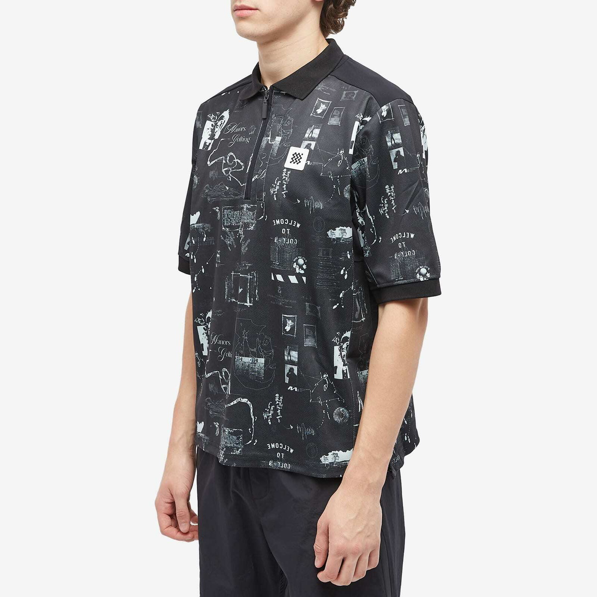 Manors Golf Men's Jersey Polo Shirt in Black