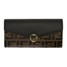 Fendi Black and Brown Forever Fendi Continental Wallet