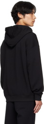 Hugo Black Relaxed-Fit Cotton Terry Zip-Up Hoodie
