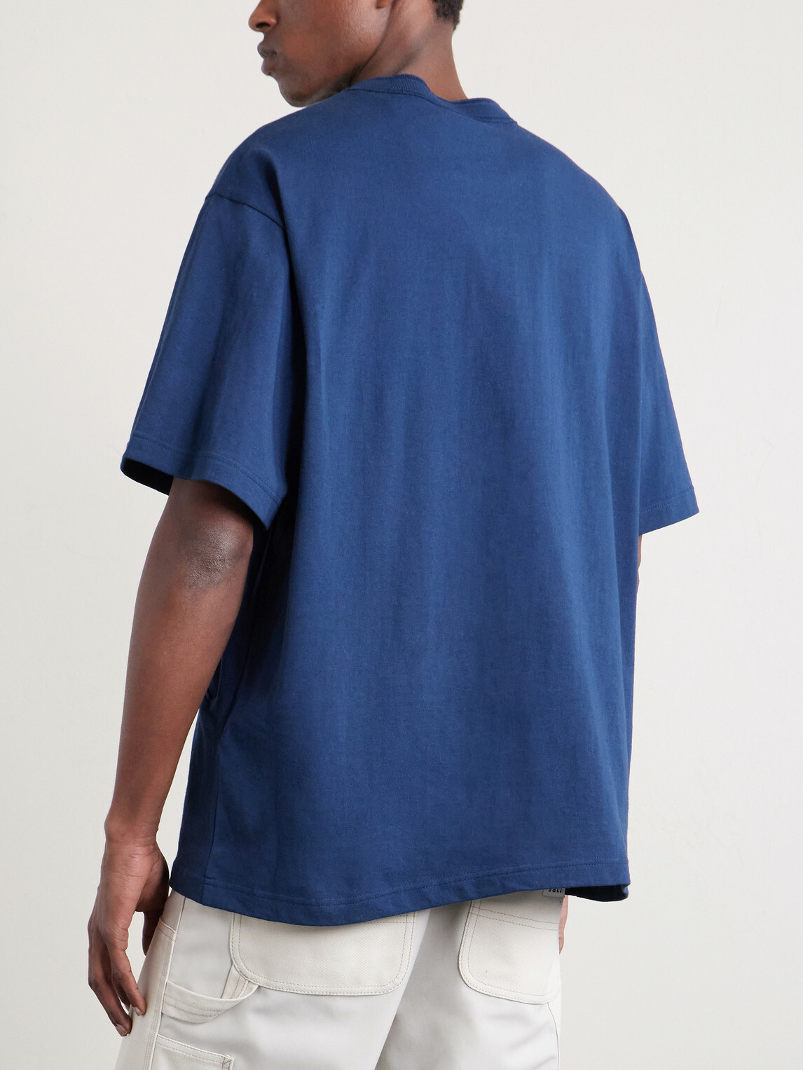 Sacai - Carhartt WIP Logo-Appliquéd Cotton-Jersey T-Shirt - Blue