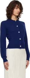 Jil Sander Blue Wool Crew Neck Long Sleeves Cardigan