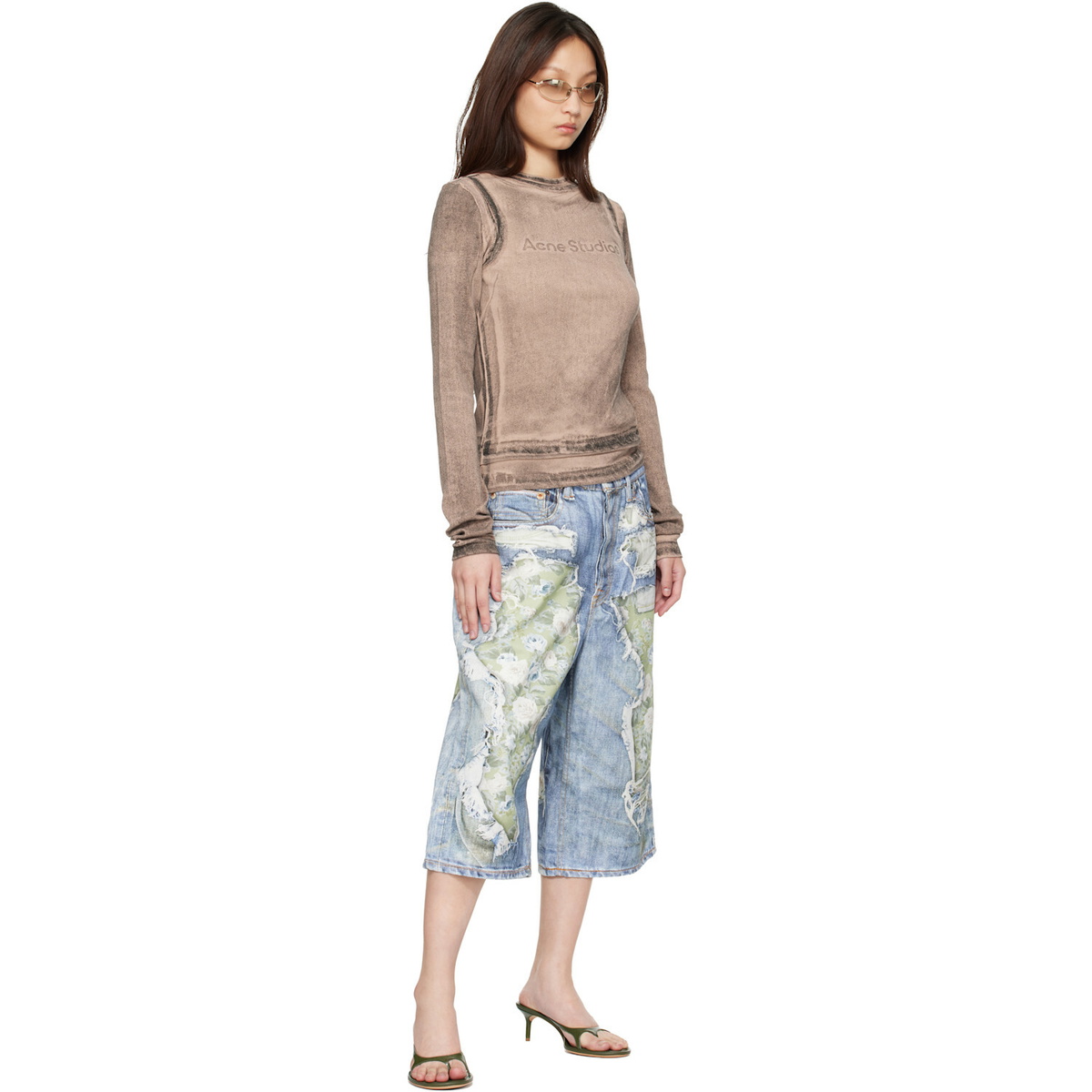 Acne Studios Blue Trompe-l’Oeil Denim Shorts