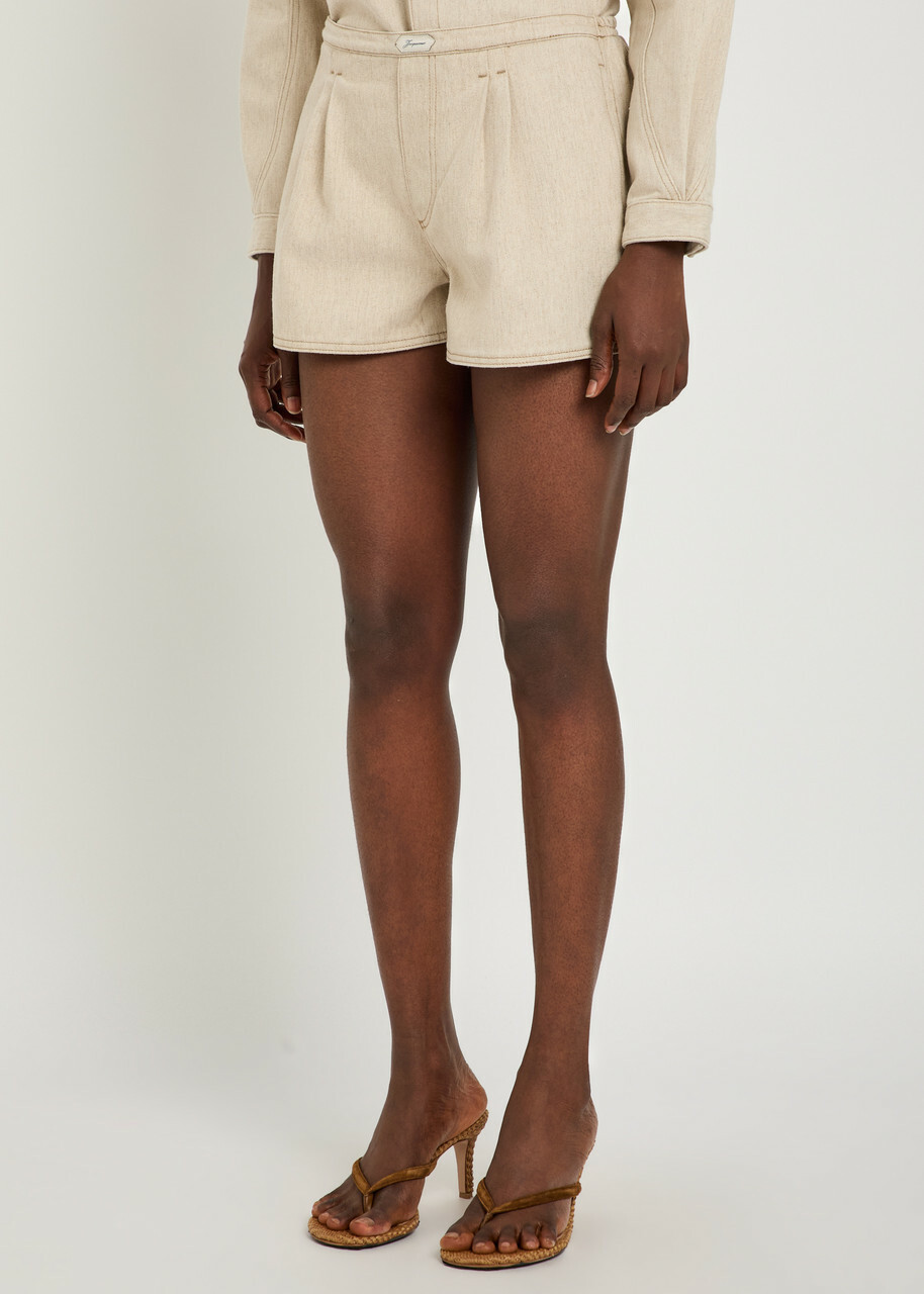 Jacquemus Le Short De-nimes Amelo Cotton-blend Shorts Beige
