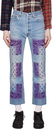 NOMA t.d. Blue Bandana Embroidery Jeans