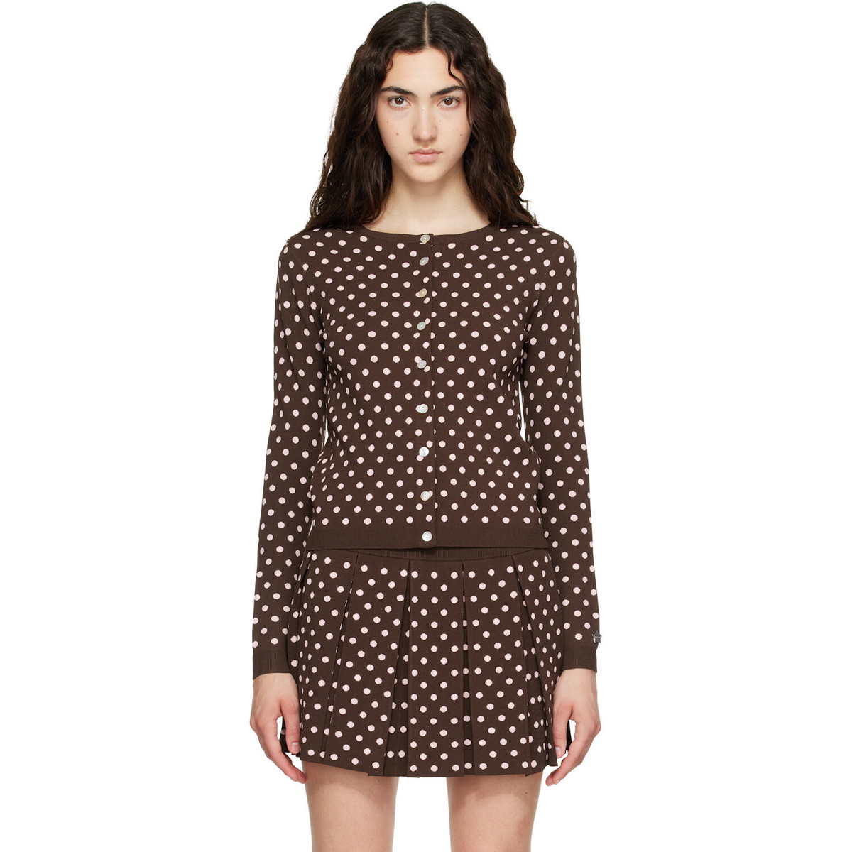 Sandy Liang Brown Fable Cardigan