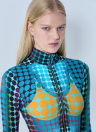 Jean Paul Gaultier Re-Edition Cropped Zip-Up Long Sleeve Top