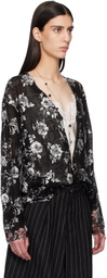 R13 Black Printed Boyfriend Cardigan