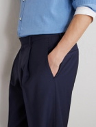 Boglioli - Straight-Leg Pleated Wool-Blend Trousers - Blue