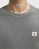 Calvin Klein Jeans LS WAFFLE BADGE CREWNK TEE Grey Mens Longsleefe