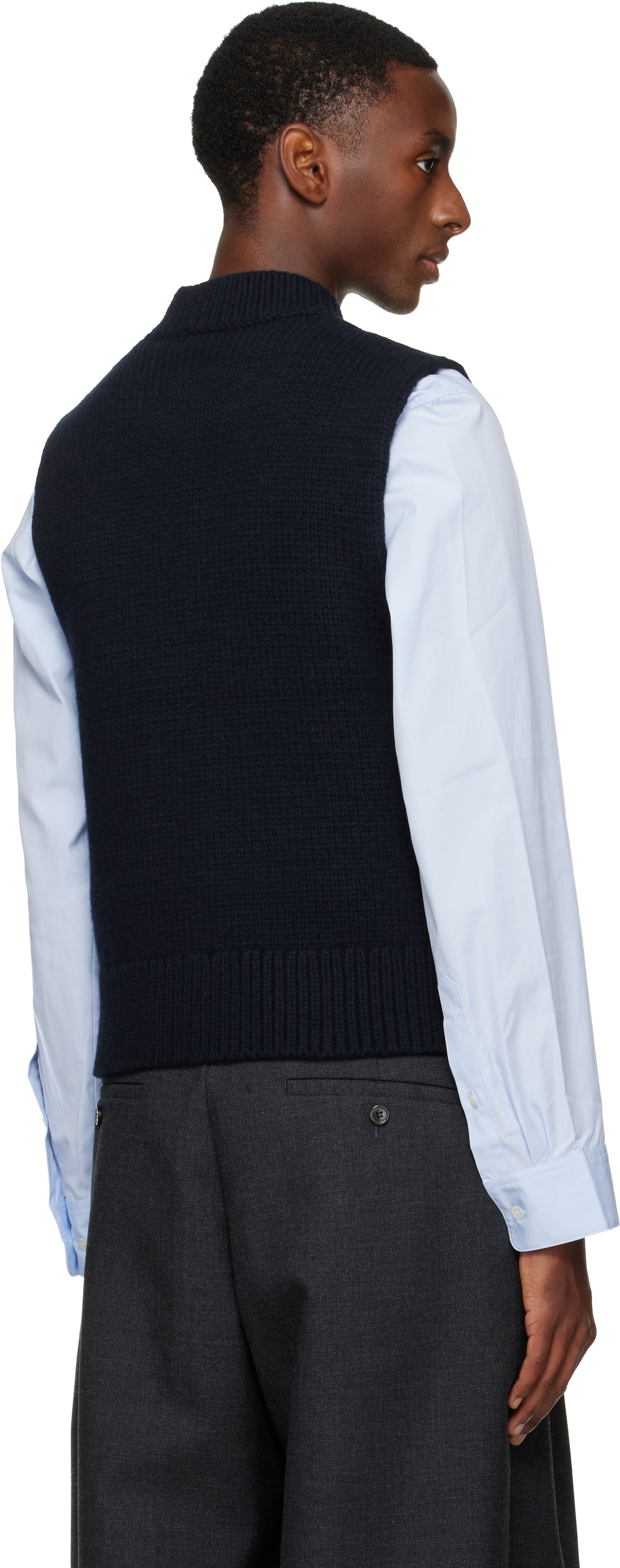 Dries Van Noten Navy Merino Wool Turtleneck