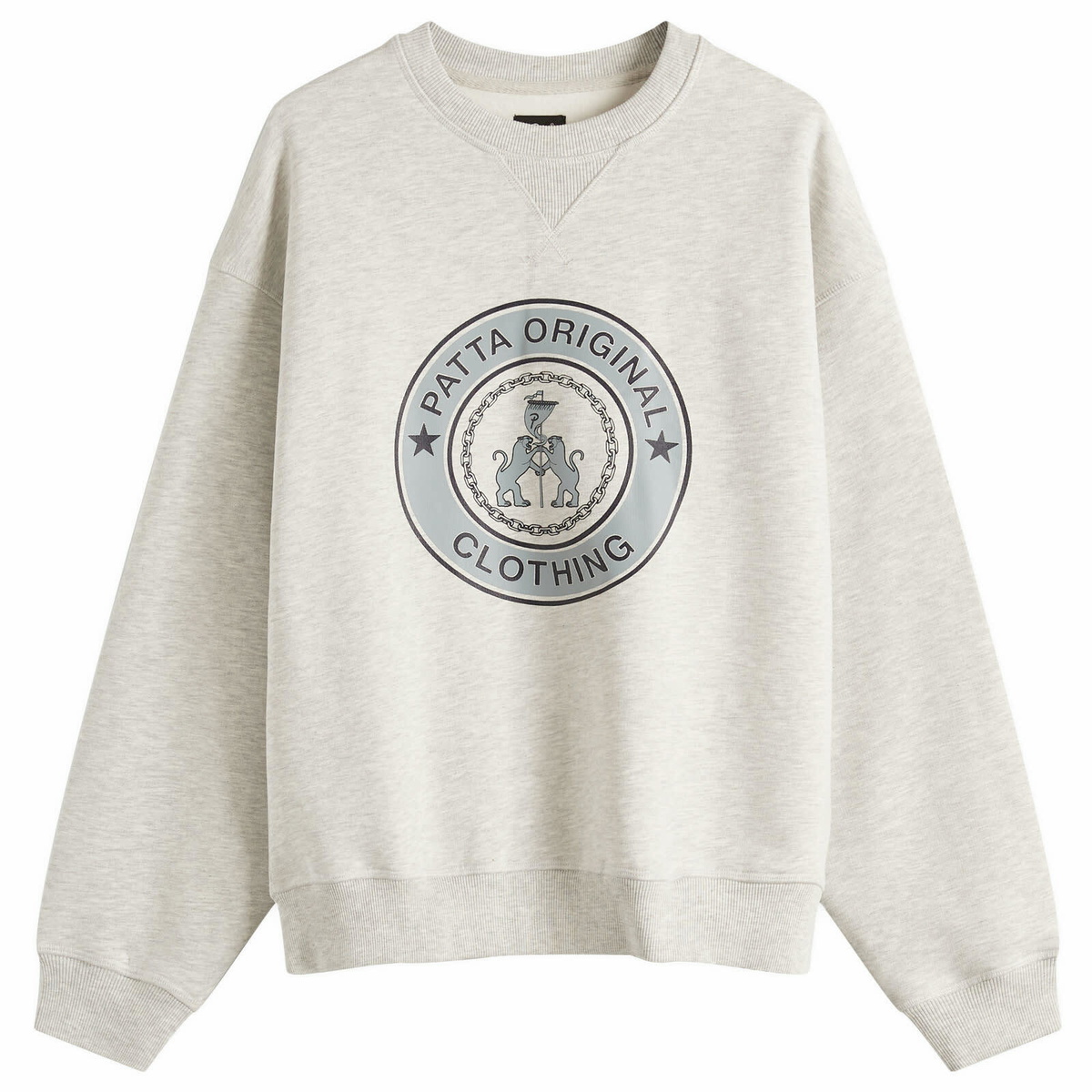 Patta Men's Marina Crew Neck Sweatshirt in Light Grey Melange