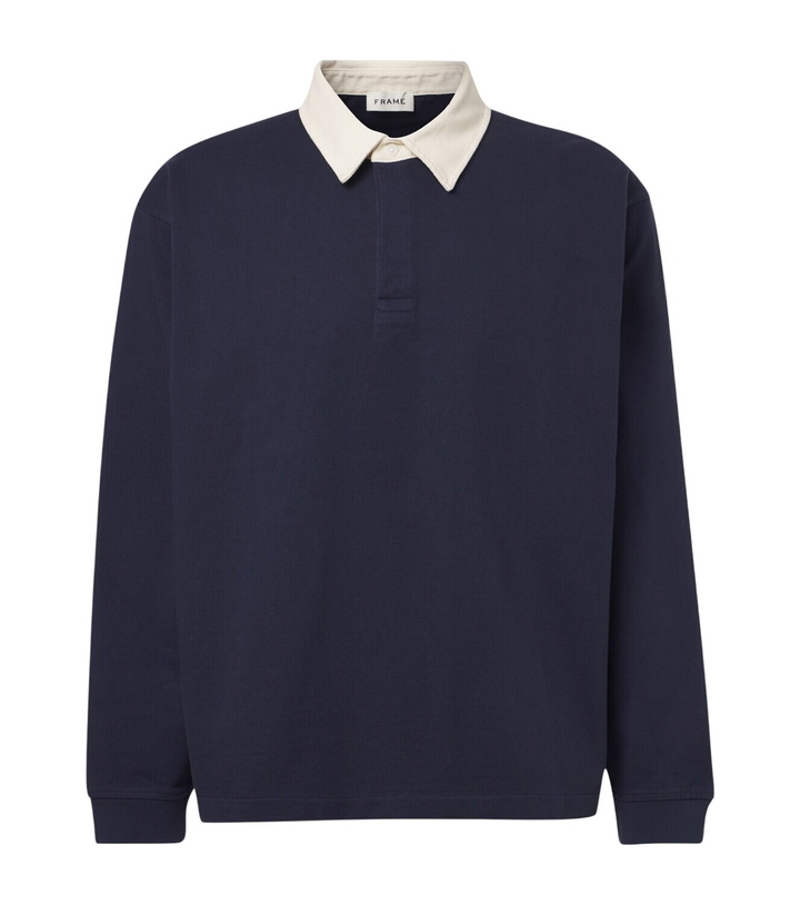 Photo: Frame Cotton jersey polo sweater