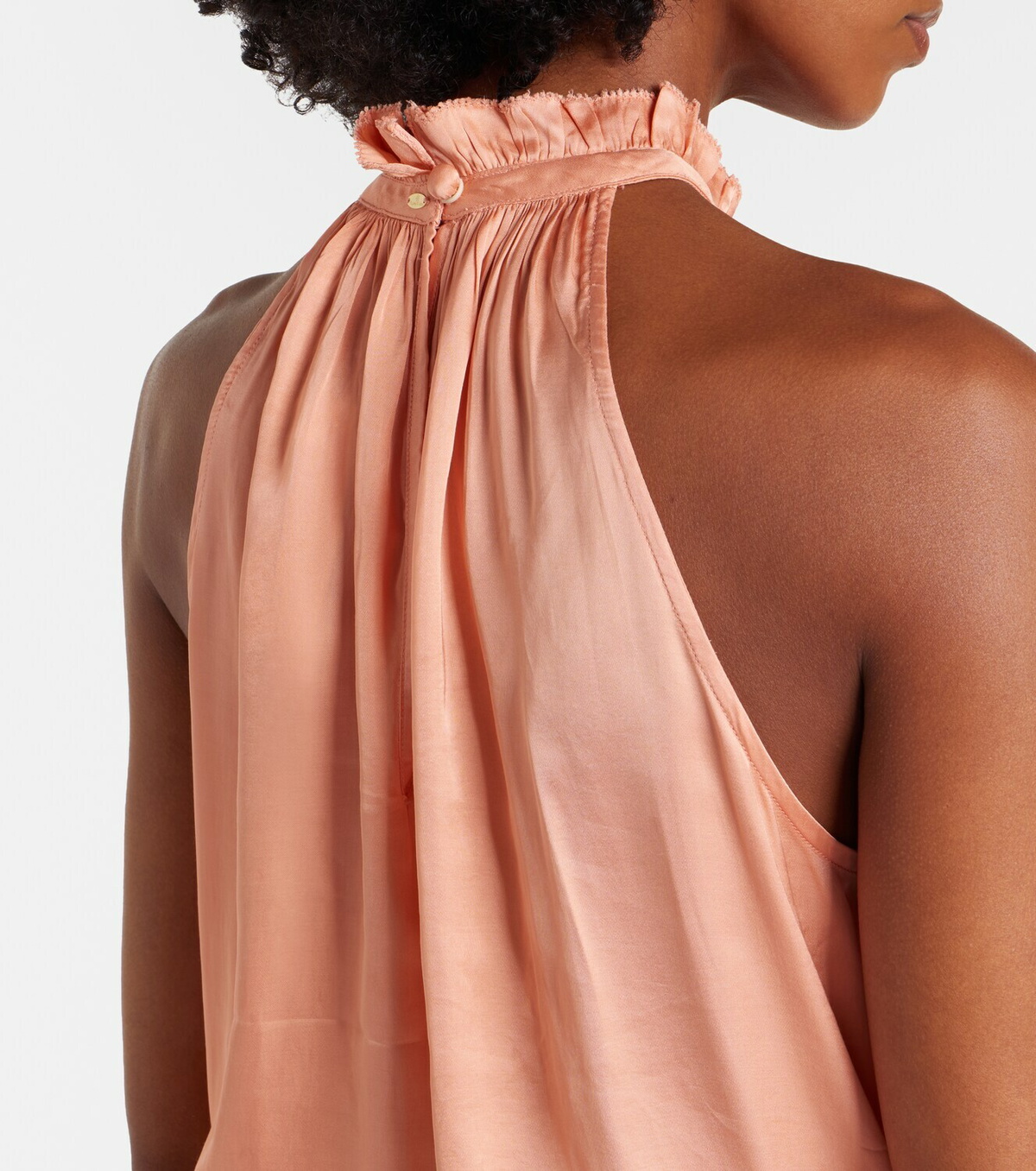 Poupette St Barth Silvia belted lace-trimmed satin romper