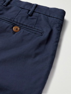 Brunello Cucinelli - Slim-Fit Stretch-Cotton Gabardine Trousers - Blue