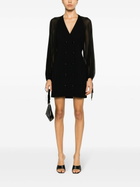 FRAME Black Crepe De Chine Mini Dress