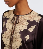 Dôen Lucine lace-trimmed silk satin blouse