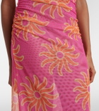 Cala de la Cruz Daphne printed mesh midi dress