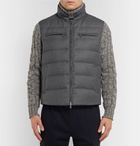 Thom Sweeney - Quilted Wool Hooded Down Gilet - Men - Gray