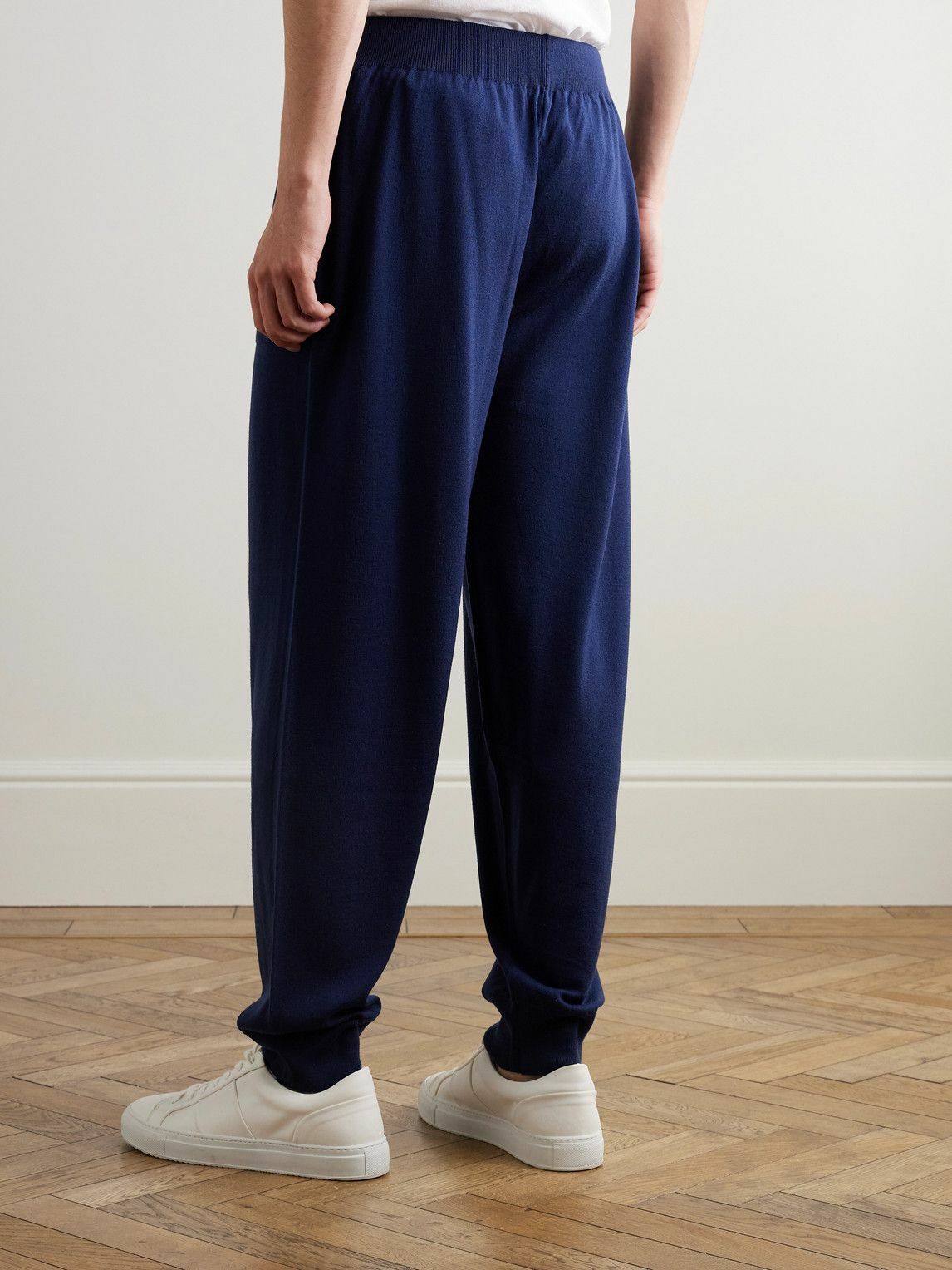 John Smedley - Henning Tapered Merino Wool Sweatpants - Blue