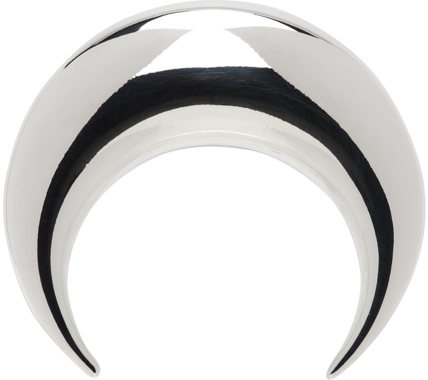 Marine Serre Silver Regenerated Moon Stud Single Earring