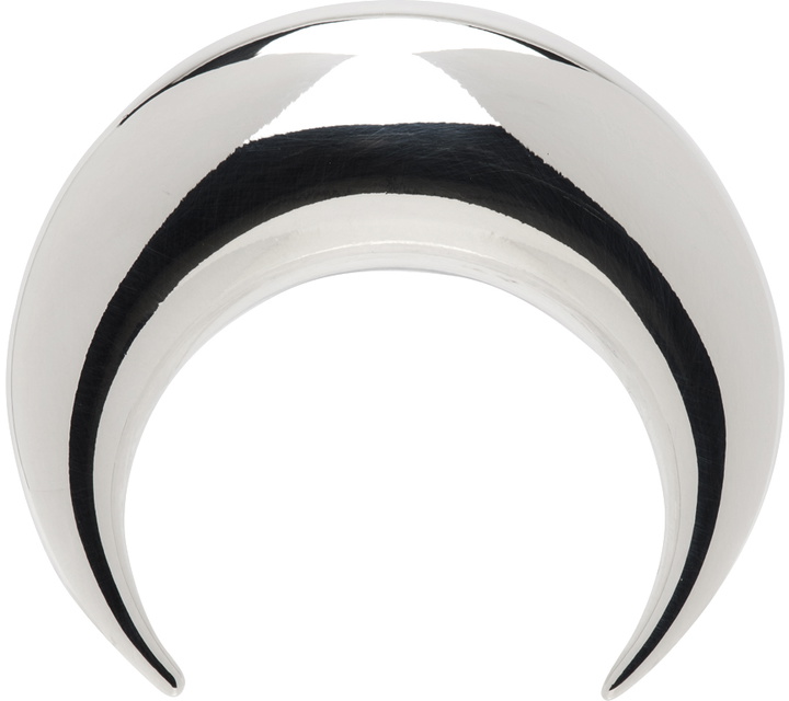 Photo: Marine Serre Silver Regenerated Moon Stud Single Earring