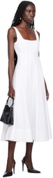 Staud White Wells Midi Dress