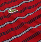 Lacoste - Striped Cotton-Piqué Polo Shirt - Red