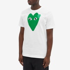 Comme des Garçons Play Men's Double Heart T-Shirt in White/Green