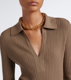 Joseph Ribbed-knit wool-blend polo sweater
