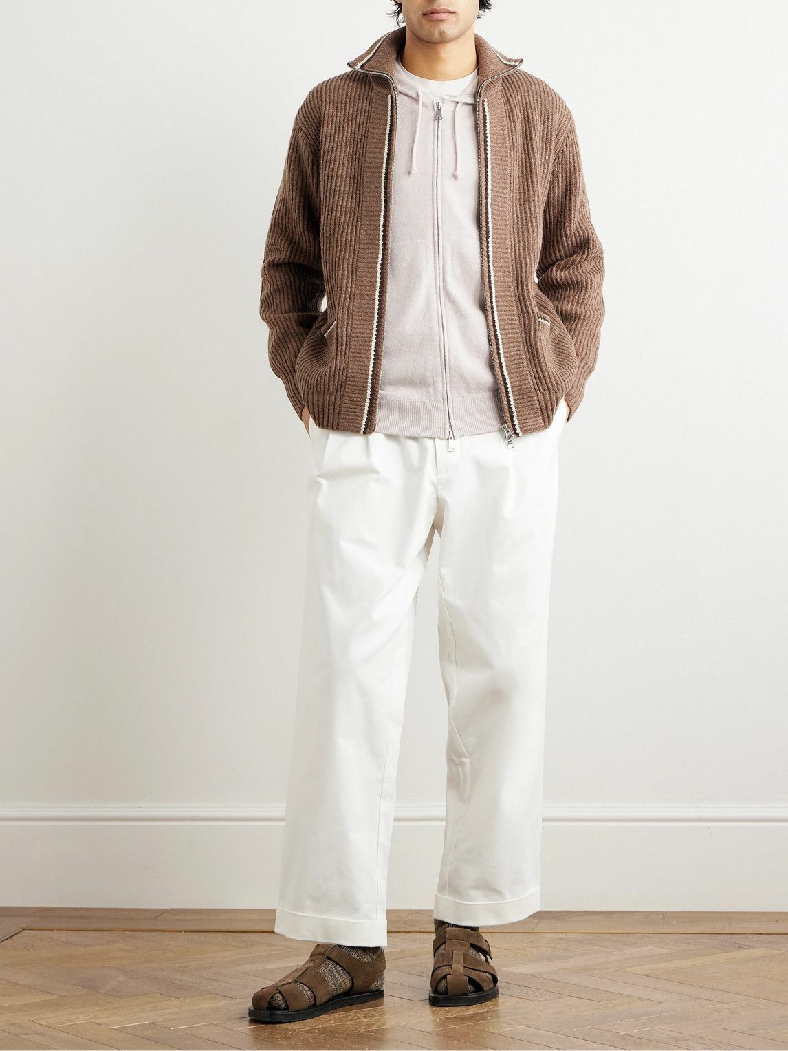 Ghiaia Cashmere - Cashmere Zip-Up Hoodie - Neutrals