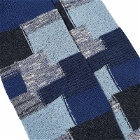 Anonymous Ism Patchwork Crew Sock in Blue Grey