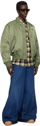 Off-White Khaki Military Nylon Bomber Jacket