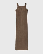 Rotate Birger Christensen Ribbed Maxi Dress Brown - Womens - Dresses