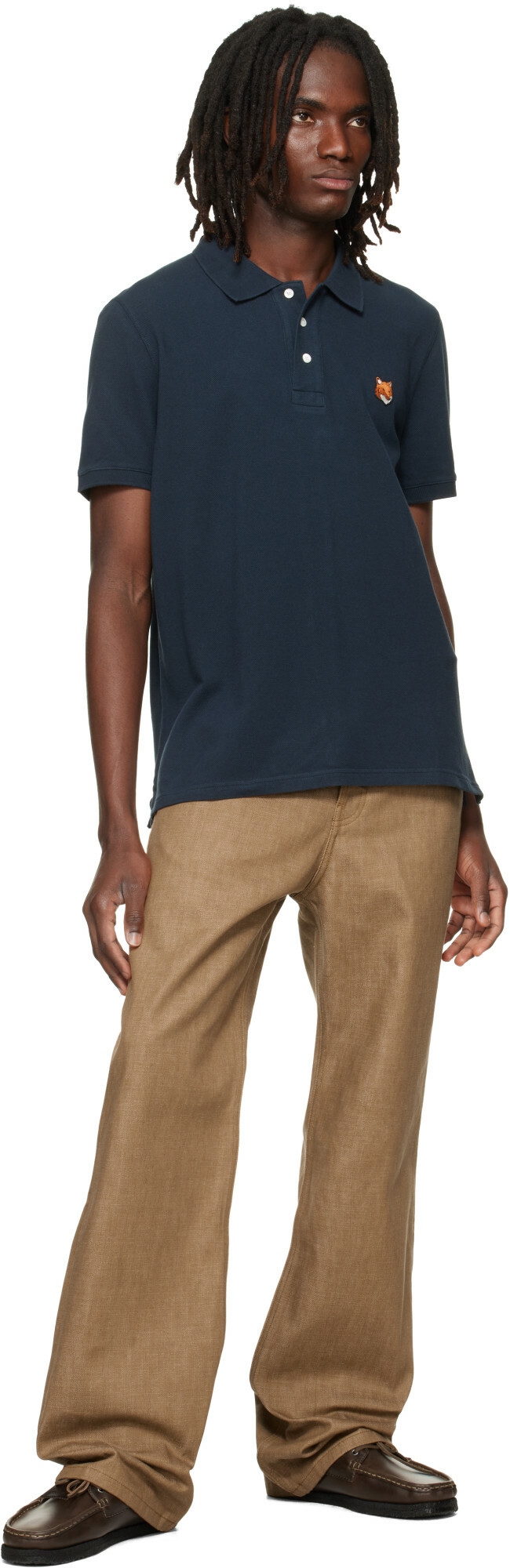 Maison Kitsuné Navy Fox Head Regular Polo