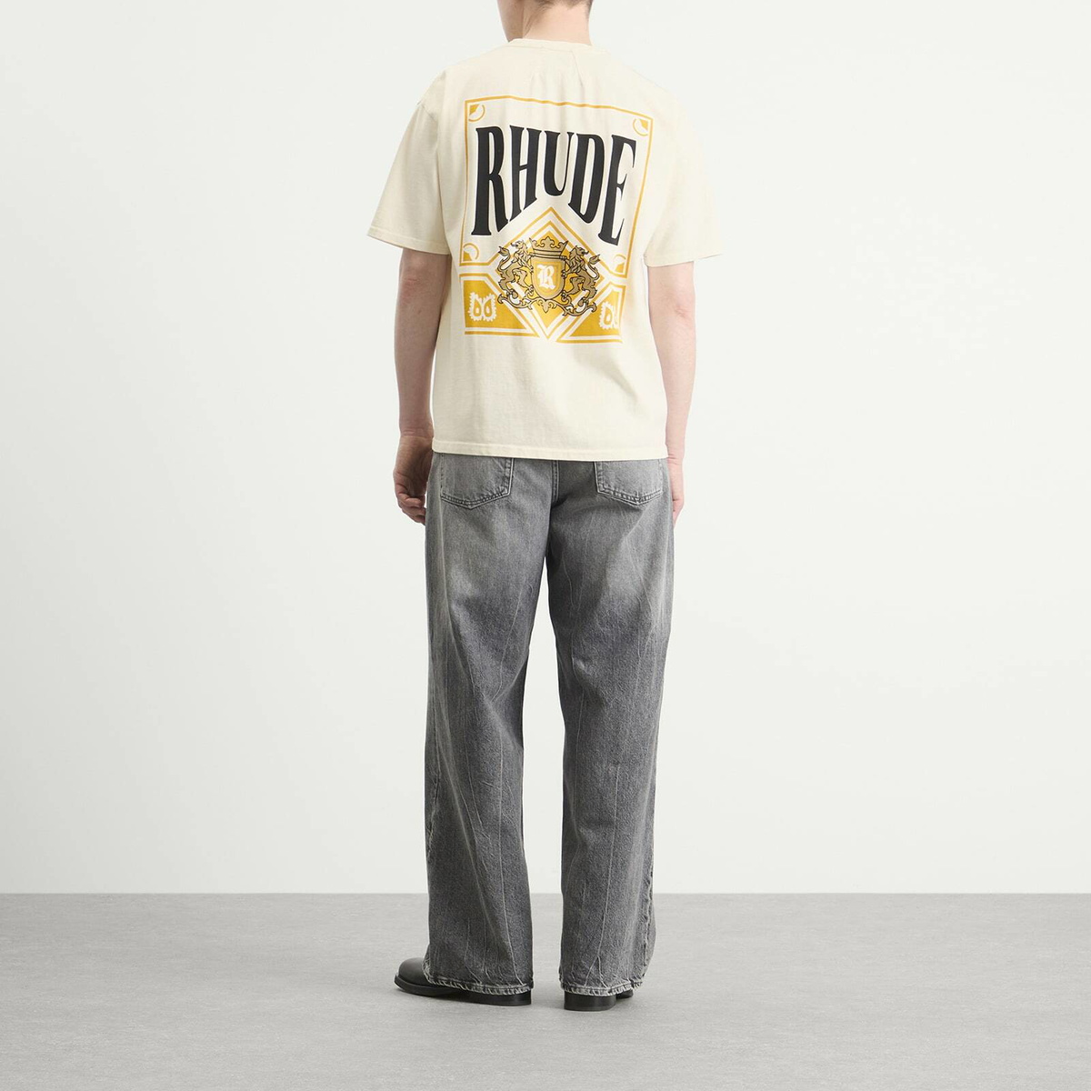 Rhude Men's Playing Card T-Shirt in Vintage White/Yellow