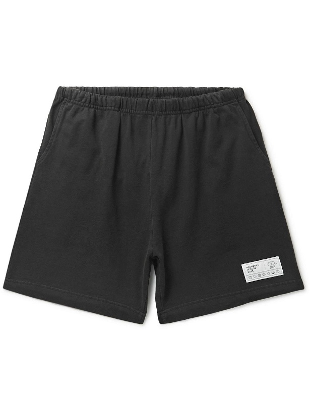 Photo: Pasadena Leisure Club - Leisure Straight-Leg Logo-Appliquéd Cotton-Jersey Shorts - Black