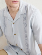 Aimé Leon Dore - Embroidered Linen-Blend Shirt - Blue