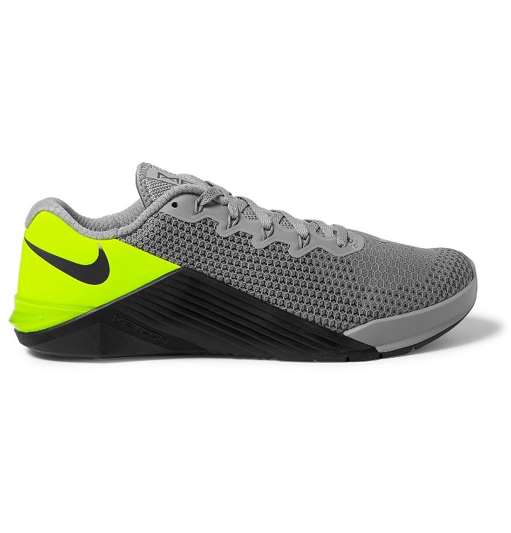 Photo: Nike Training - Metcon 5 Rubber-Trimmed Mesh Sneakers - Gray