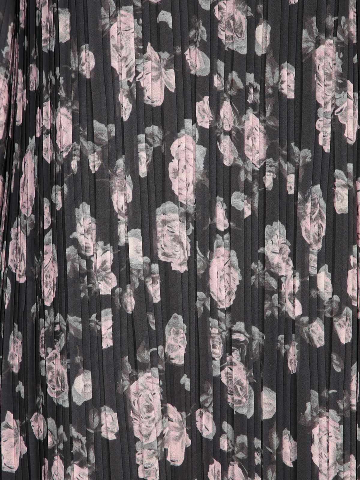 Ganni Midi Chiffon Dress In Black With Floral Print GANNI