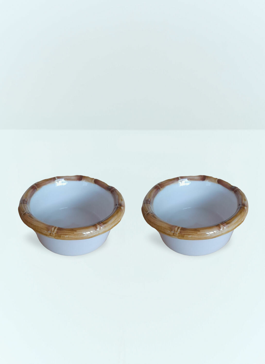 Les-Ottomans Set Of Two Bamboo Starter Bowls