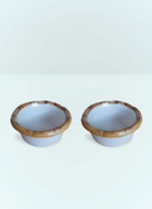 Les-Ottomans Set Of Two Bamboo Starter Bowls