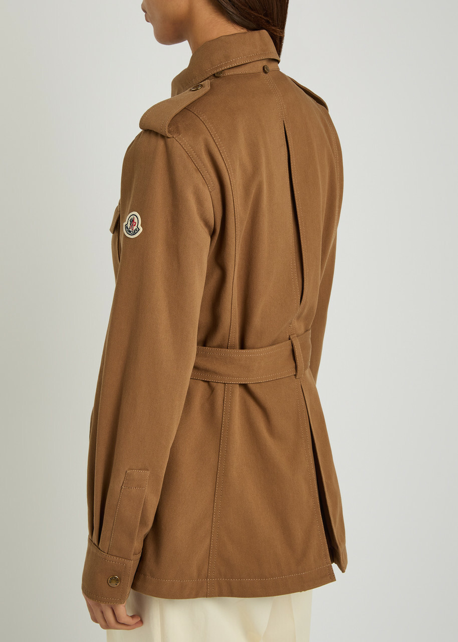 Moncler Centaurea Belted Twill Jacket Bronze
