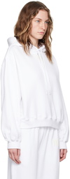 alexanderwang.t White Bonded Puff Logo Hoodie