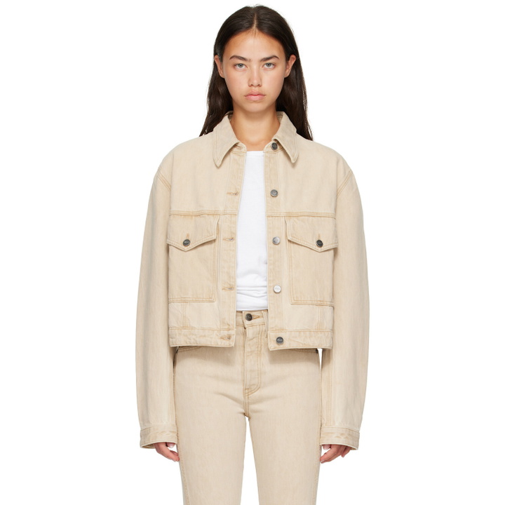Photo: KHAITE Beige Tomer Collared Denim Jacket