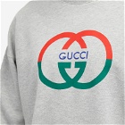 Gucci Men's Interlocking Logo Crew Neck Sweat in Grey Melange
