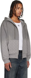 Marine Serre Gray Faded Moon Sleeve Hoodie