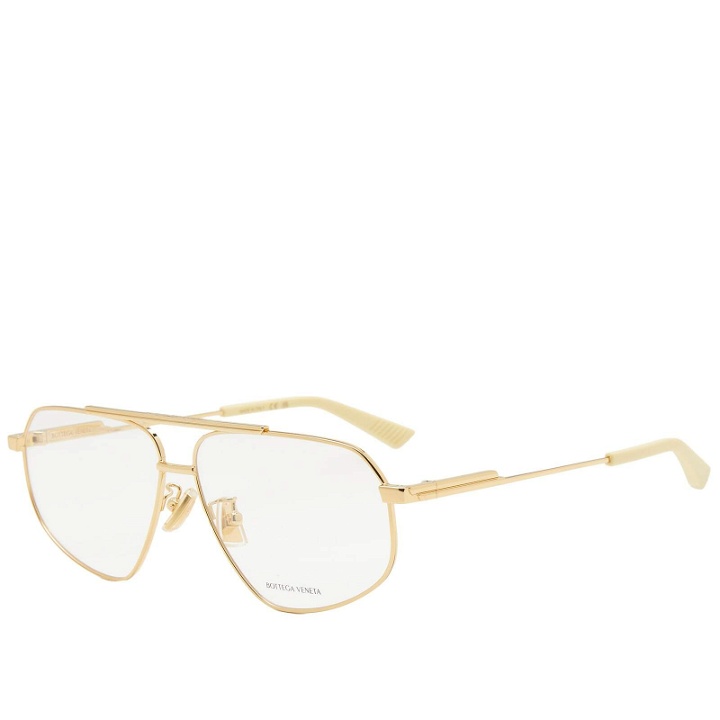 Photo: Bottega Veneta Eyewear BV1196O Optical Glasses in Gold/Transparent